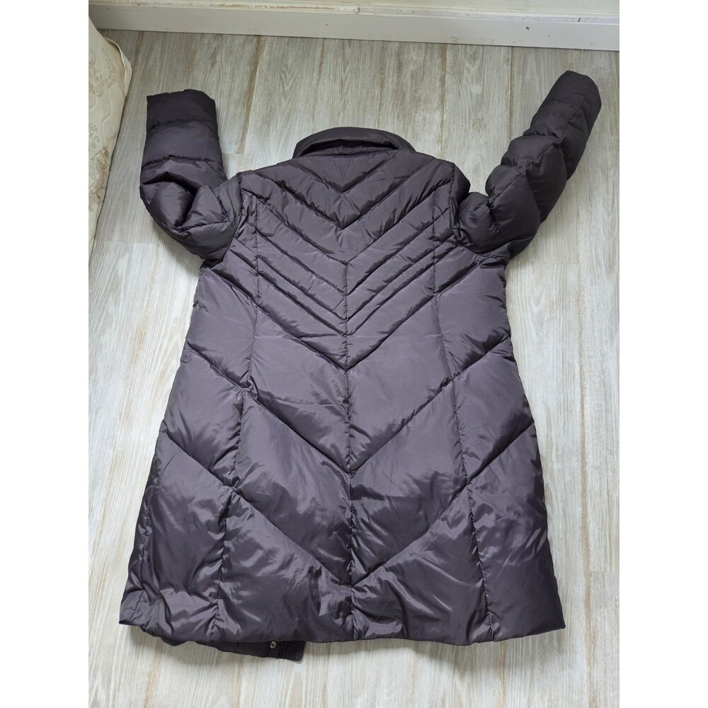 London Fog Womens Down Puffer Coat Plum Purple Snap Zip Jacket Size M EUC - Picture 11 of 11